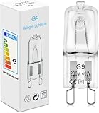 BROTOU 4er Pack G9 Halogenlampen, G9 Halogen Leuchtmittel 40W 230V 2800K Dimmbare Halogen Glühbirnen für Backofenlampe Mikrowellen Herd Deckenleuchten
