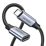 UGREEN USB C Verlängerung 10 Gbps USB 3.2, USB-C Verlängerungskabel 100W/4K 60Hz kompatibel mit iPhone 16/15, M3 MacBook Pro/Air, iPad Air 2024, Galaxy S24 Ultra Switch Konsolen usw. (Grau, 1m)