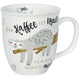 H:)PPY life Tasse mit Motiv Faultier | Kaffeetasse, Porzellan, 40 cl | Tasse mit Spruch, Geschenk | 45180