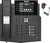 GEQUDIO IP Telefon GX5+ Set mit Netzteil Adapter - Fritzbox, Telekom kompatibel - Premium Freisprechen & 2X Farbdisplays - Anleitung (PDF) für Fritz!Box Telefonanlage, Sipgate, Telekom, Speedport