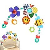 Faltbarer Play Arch Crib | Mit 10+ Spielzeug, Musik und Lichtern | Stimuliert die Sinne, AIDS Entwicklungsspielzeug | Faltbares Baby-Fitnessstudio | Für Crib, Bassinet & Floor Pl