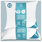 Sandaro Home Kopfkissen 80x80 Daunen-Federnkissen 2er Set, 80 x 80 cm 3 Kammern (1600gramm),100% Naturprodukt in reinem Baumwollbezug, Ultra Komfort, Öko-Tex Zertifiziert