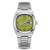 SEA-GULL Seagull Automatische mechanische Uhr, TV-Design, 36 mm, 50 m, wasserdicht, Armbanduhr für Herren und Damen, Luxusuhr Reloj Hombre 1051A/B, olivgrün, Armband