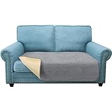 Granbest Super Soft Dicke Loveseat Sofa Kissenbezüge, Rutschfeste Sitzbezüge für 2-Sitzer Sofa, Couch Kissenbezug für Haustiere (2-Sitzer, Hellgrau)