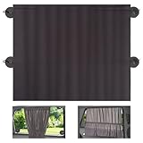 Zamboo Sonnenschutz Auto mit Vorhang-Funktion für einfaches Auf- und Zuziehen - Baby UV-Schutz Hitzeschutz & zum Abdunkeln - XXL 68 x 50 cm - auch für große Seitenscheiben - Dunkelgrau (Einzel)