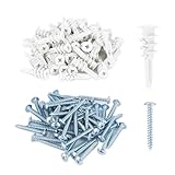 MANICAF 60 Stück Dämmstoffdübel, 41mm Dübel Set, Dübel für Dämmung, Selbstbohrender Rigipsdübel, Hohlraumdübel Trockenbau Dübel Zur Gipsbauplatten (30 Stück Fassadendübel, 30 Stück Schrauben)