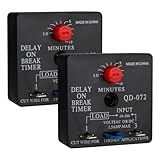 Weasch QD-072 Zeitschaltuhr, Verzögerung, 0,03 bis 10 Minuten, einstellbare Verzögerung, 18-240 V AC oder Gleichstrom (2)