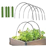 DAGLLGEW 30pcs Gewächshaus -Hoops für erhöhte Betten Insert Garten Hoops Set Wachsen Gartentunnel Hoops Kit Abnehmbares Glasfasergras wachsen mit Klammern und Verbindungsrohre Gartenfeder Dekoration