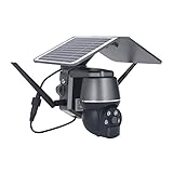 Fdit Solar-Überwachungskamera Pan Siren Ptz 1080P Farbgrad Sicherheit Überwachungsroboter (4G JP)