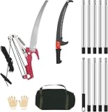 Teleskop Astsäge, Astsäge Mit Teleskopstiel, 0.8-4.26m-Einstellbare Länge Handsäge Baumsäge, Gartensäge Teleskopsäge mit Tragetasche, 2 Klinge, Stangensäge für Astungsarbeiten und Baumpflege