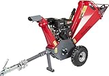 Benzin Holzhäcksler Asthäcksler Gartenhäcksler Schredder 5,6 PS für Äste und Holz bis 50 mm - mit Kugelkopfkupplung für Quad und Rasentraktor