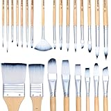 Anyart Pinselset 24 Stück Künstler Pinsel Set für Acrylfarben Malpinsel Aquarell Öl Ölfarben Paint Brush Steinmalerei Miniaturen Nagelpinsel Hochwertig Premium Nylon mit Aufbewahrungstasche