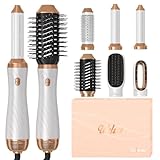 Air Styler Set 6 in 1, UKLISS Stylingbürsten Ionen Haartrockner mit Warmluftbürste Rundbürstenföhn Airflow Lockenstab Automatisch, Haarglätter Bürste Haarstyler für Trocknen, Glätten, Volumen, Locken