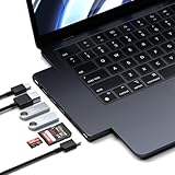 SATECHI 7-in-1 USB-C Hub Multiport-Adapter Pro Slim, Dongle, 100W Ladeleistung, 4K HDMI, USB4, 3.2 Gen2, SD/MicroSD-Kartenleser für Mac, MacBook Air/Pro M4/M3/M2/M1 (Mitternacht)