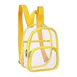 Clicitina Transparenter Rucksack, robuster PVC-Rucksack, durchsichtiger Rucksack mit verstärktem Gurt, Stadion YNz817, gelb, One size