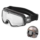 Powerruif Motocross Brille Verspiegelt Motorradbrille Winddicht Retro Fliegerbrille Motorrad Motorradbrille über Helm Winddicht Staubdicht FüR Bike Motocrossbrille Schutzbrille 100% Brille