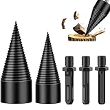 Holzspalter Schraube Kegel,32mm+50mm Spaltholzkegel Holzspalterbohre,mit 3 Bohrgriffe,Brennholzbohrer Spalter,Brennholz Bohrer für Haushalt,Bohrer Holzspalter Original