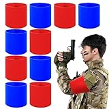 CHCAES 10 Stück Airsoft Armbinden Team Rot Blau Armbinde mit Klett Armbinde Softair Armband Binde 11 * 45cm für Schule Vereine Mannschaften