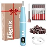 Nagelfräser für Gelnägel, Elektrische Nagelfeile, 20000 u/Min Fräser Nägel Maniküre und Pediküre Set Elektrisch, Professionell Nail Drill für Semi Permanent, Acrylnägel, Nagelformen (Blau)