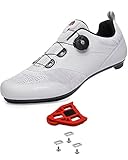 Herren Fahrradschuhe Damen Mountain Road Bikes Schuh Kompatibel mit Peloton & Look ARC Delta Kompatible Installation Look SPD SPD-SL Delta Lock Pedal Reitschuhe Grau 42 EU