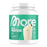 MORE Vegan Protein, 600 g, Vanilla, Proteinpulver mit bis zu 26 g Protein pro Portion, mit Soja- und Mandelprotein, geprüfte Qualität - made in Germany