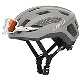 GLAMVILLA Rennradhelm für Damen und Herren City Trekking Fahrradhelm Professioneller Wettkampf Ultra Leichter belüfteter Fahrradhelm mit Magnetschnalle zum Platzieren von Brillen (Grau, M(54-57cm)