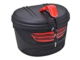 Filmer Fahrrad Gepäckträgerkoffer 20 L abschließbar Koffer Helmbox Gepäckträger Fahrradkorb Korb Fahrradtasche Tasche Fahrradkoffer Fahrradbox Topcase Helmkoffer, Schwarz, 340 x 260 x 240 mm