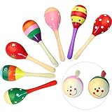 WSNDM 1 Paar Rasseln aus Holz, Rasseln Percussion Musical Zubehör, Maracas Eierschale Shaker Sand Hammer, Musik Instrument für Babys, für Kinder, Partys und Schulen (Zufällige Farbe)