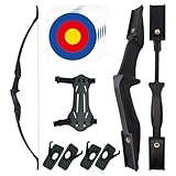 ARCXTEN Bogenschießen Recurvebogen für Erwachsene, Takedown-Bogen Bogenschießset für Anfänger Zielübungen, Links- und Rechtshänder
