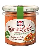 Schwartau Gemüseglück Paprika-Chili mit Kichererbse, veganer Bio Gemüseaufstrich, 135 g