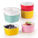 YapitHome Förmchen aus Keramik Kleine Auflaufform Souffle Förmchen Feuerfeste Schale für Creme Brulee,Muffins,Pasteten,Soufflés