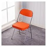 METTEOR Moderne Esszimmerstühle aus schwarzem Leder mit gepolsterten Sitzen und weißem Kissen, 2er-Set, Bequeme Party-Stapelstühle für Zuhause und Büro (Orange, 2er-Set)