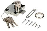 KOTARBAU Möbelschloss 45x56 mm Aufschraubschloss rechts mit 3 Schlüsseln Zylinder-Möbelschloss Schrankschloss Schloss Schubladenschloss