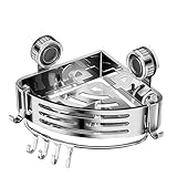 Duschregal-Eckregal – Bad-Wandablage-Set, selbstklebender Duschgitter-Organizer | kompakte Aufbewahrungslösung für Haarspülung, Kosmetik, Wäsche