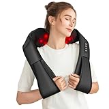 Brelley Massagegerät Nackenmassagegerät mit Wärme 3D Massage, Rückenmassagegerät um Muskelschmerzen zu Lindern, Nackenmassage PU Leder, Geschenke für Frauen, Männer, Vatertag Geschenk