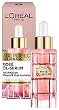 L'Oréal Paris Rose Öl Serum für Frauen: für eine natürliche rosige Hautfarbe & eine frische Ausstrahlungmit Pfingsrosen-Zellen, Calcium und Vitamin B3, Age Perfect Golden Age1x 30ml