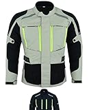 Texpeed Motorradjacke Herren Mit Protektoren - Motorrad Sommer Motorroller Biker Wasserdicht Jacke Mit Rüstung (EN 1621-1) gerade Weiss/Grau - XL