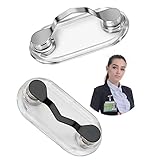 2 Stk Stark Magnetisch Brillenhalter Magnet Headset Line Clip Edelstahl Badge Clip Kann an Kleidungsstück Befestigt Werden, für Brillen, Sonnenbrillen, Lesebrillen, Ohrhörer, Ausweis—Silber+Schwarz