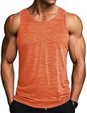 MAGCOMSEN Herren Leicht Tanktop Fitness Stringer Achselshirt Ärmelloses Elastische Trainingsshirt Herren Schnelltrocknend Muskel Tank Tops Atmungsaktiv Sport Shirt für Jogging Lässige Orange XL