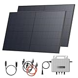 Solarway® 1000Wp / 800W Balkonkraftwerk komplett Steckdose - neuester EcoFlow Stream 800 Watt Wechselrichter - Solaranlage Komplettset - 500W bifaziale Black Solarmodule & EcoFlow & Zubehör