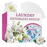 Waschmittel Blätter - Pfingstrosenduft- bis zu 120 Waschgänge (120 Blätter) - Waschmittelblätter, Plastikfreies,Waschmitteltabs in Reisegröße