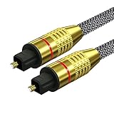 optical audio cable toslink kabel optisches audiokabel 2m AC3- und DTS-Surround-Technologie Geeignet für TV-Geräte, Stereoanlagen, CD/DVD/DRT und Geräte mit Toslink-Anschlüssen