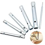 KASURE Rohrsteckschlüsselsatz 6-tlg, Steckschlüssel Set mit Spüle Montage-Satz, Sechskant-steckschlüssel set, Für den Einbau und die Reparatur von Fallrohren, Spülen und Wasserhähnen