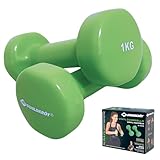 Schildkröt Vinyl Hantel Set, 2 x 1,0 kg, Grün, in 4-Farb Karton, 960205