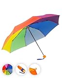 FARE 4 Kids (Regenbogen) - Kinderschirm mit abgerundeten Spitzen, sturmfesten Gestell, sicherem Öffnen & Schließen