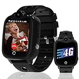 Ruopoem Smartwatch Kinder, 4G Kinder Smartwatch mit GPS mit SIM Videoanruf, GPS UhrKinder Anrufen Handy SOS Wasserdicht Voice Chat Spiel Schulmodus Wecker, Geschenke für Mädchen Jungen