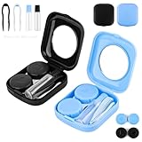 2 Stück Kontaklinsenbehälter, Kontaktlinsen Aufbewahrung, Kontaktlinsenhalter mit Spiegel, Kontaktlinse Kasten, Tragbar Kontaktlinsenbehälter Reise Kontaktlinsenetuis, für Reisen zu Hause im Freien