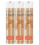 L'Oréal Paris Elnett Haarspray, normale Befestigung, Mikrodiffusion, Schutzformel und Aufhellung, Anti-Feuchtigkeit, natürlicher Effekt, langanhaltender Halt, 3 Flaschen à 250 ml