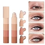 Lidschatten Stick 4-in-1-Augenstift Glitzernd Schimmerndes Make Up Wasserdicht Hochpigmentierter Lidschatten Stick Lidschatten Sticks Mattes Set