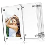 VALICLUD 5 Stück Doppelseitige Magnetische Acryl bilderrahmen Klar Transparenter Magnetischer Kühlschrankrahmen für Fotos Vielseitig für Büro und Wohnraum Modernes Design